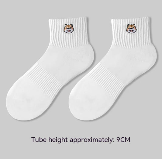 Men's Embroidered Cotton Crew Socks