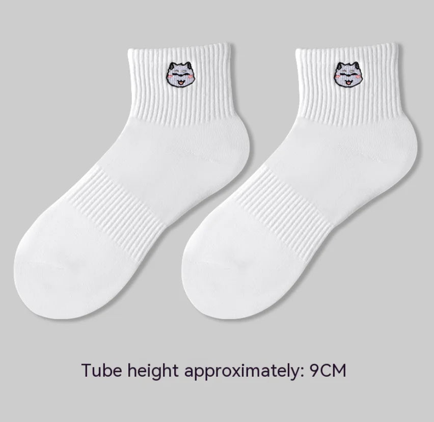 Men's Embroidered Cotton Crew Socks