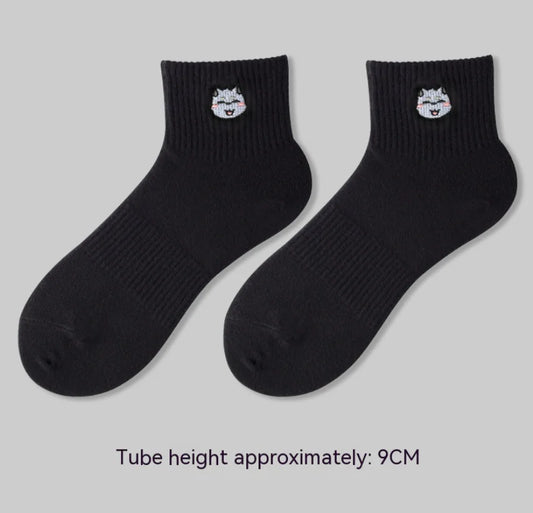 Men's Embroidered Cotton Crew Socks