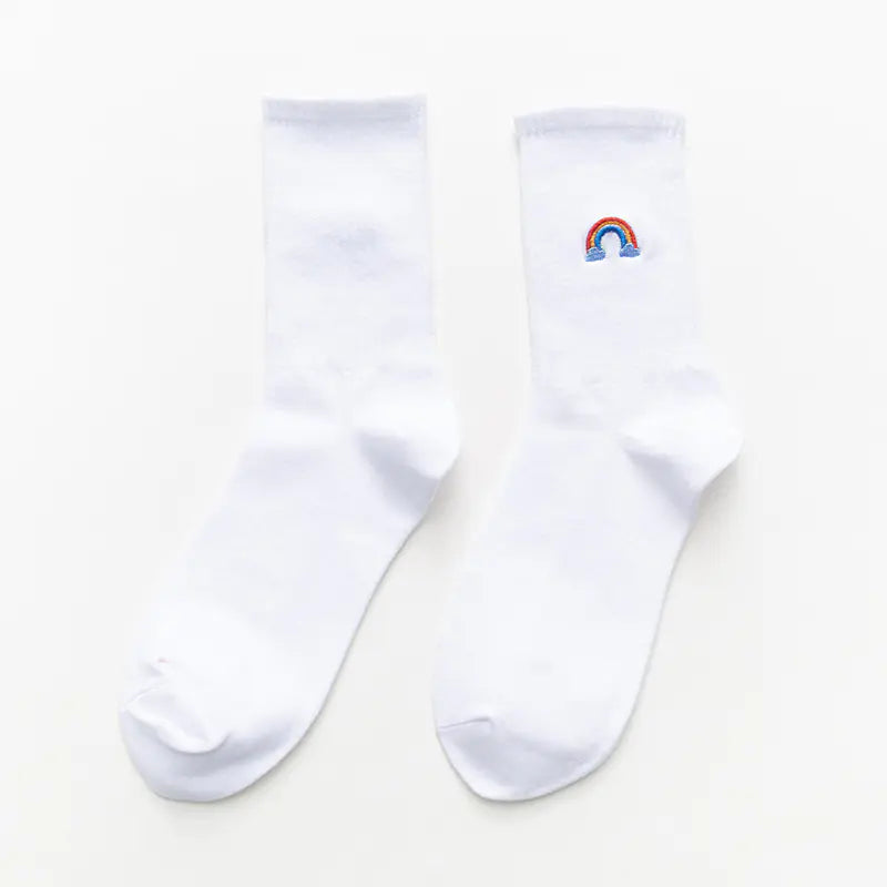 Cartoon Embroidered Weather Tube Socks