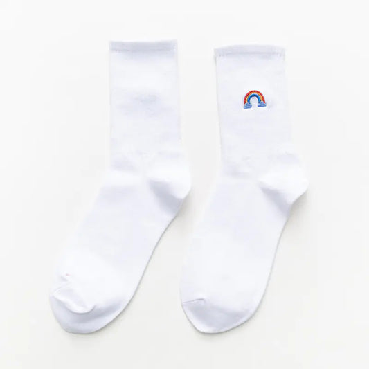 Cartoon Embroidered Weather Tube Socks