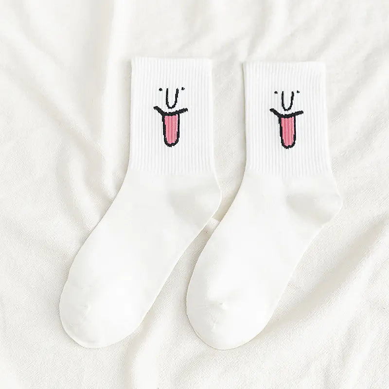 Funny Expression Jacquard Socks