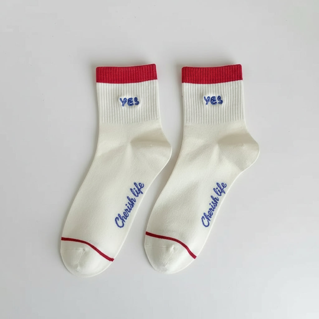Cute Cartoon Embroidered Socks